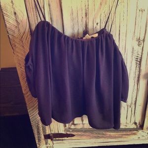 New w/ Tags Purple Off Shoulder Blouse-Open back.